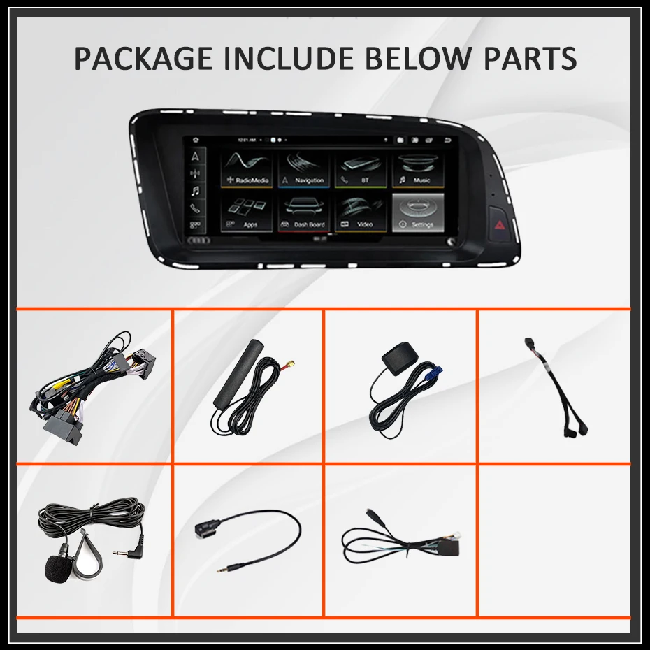 8,8'' Snapdragon 8 CORE Wireless Carplay Android 15 Auto-Radio GPS-Bildschirm für Audi Q5 2009-2016 Autoradio Stereo Multimedia-Player Bluetooth WLAN 4G LTE – Detail 2