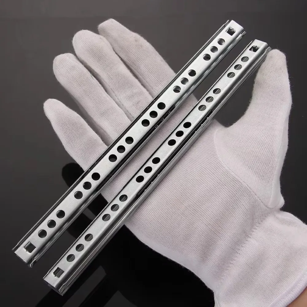2PCS Smooth Glide Bearing Drawer Slides Two Way Slide 17mm Wide Drawer Rail Hardware Accessories 8
