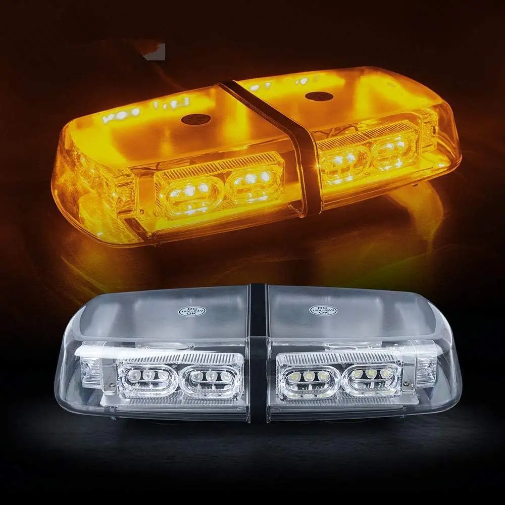 

12V 24V Yellow White Truck Car LED Roof Strobe Warning Light Becaon Police Emergency Rescue Vehicle Ambulance Light