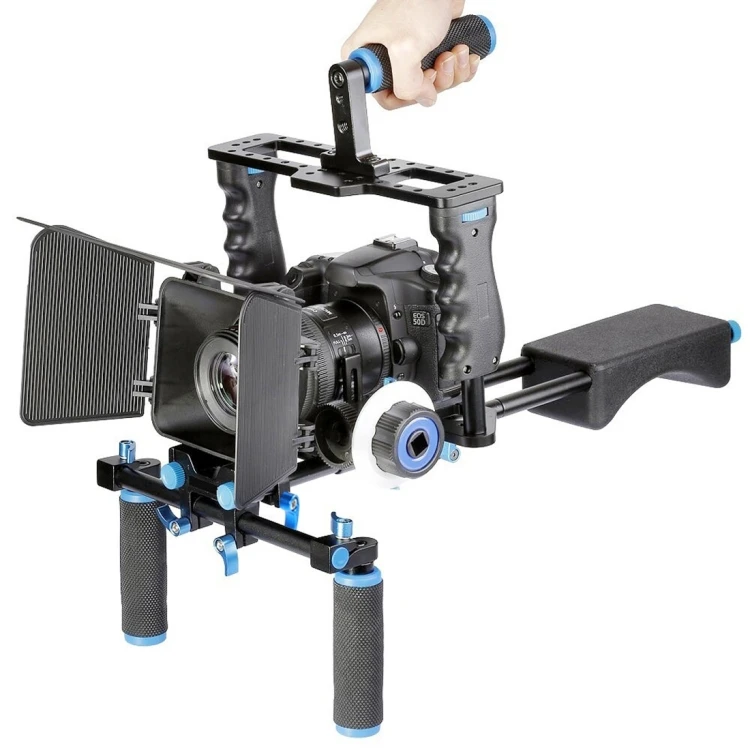 

YELANGU Dual Handles Camera Shoulder Mount + Camera Cage Stabilizer Kit With Matte Box YLG1103A-A