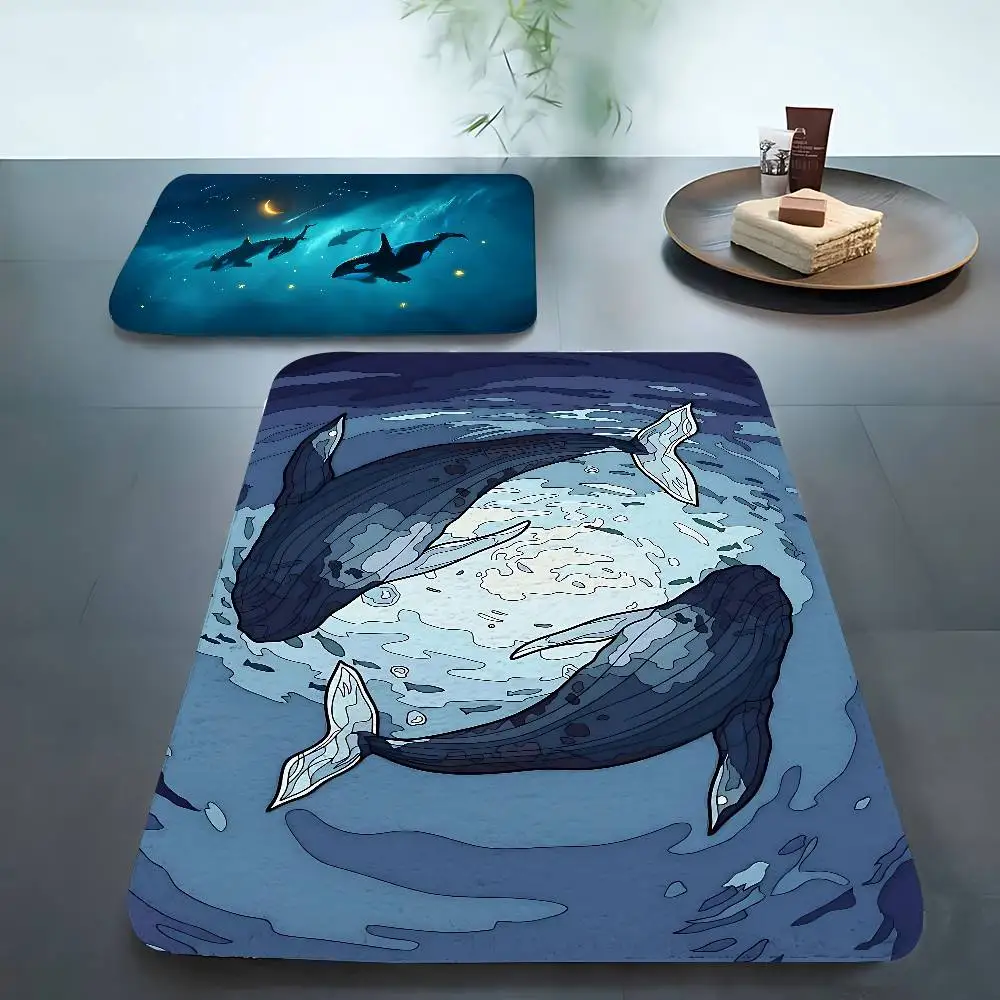 Cute Ocean Whale Fish Shark Carpet For Living Room Sofa Decor Modern Rug Floor Mat For Men Bedroom Durable Area Rugs