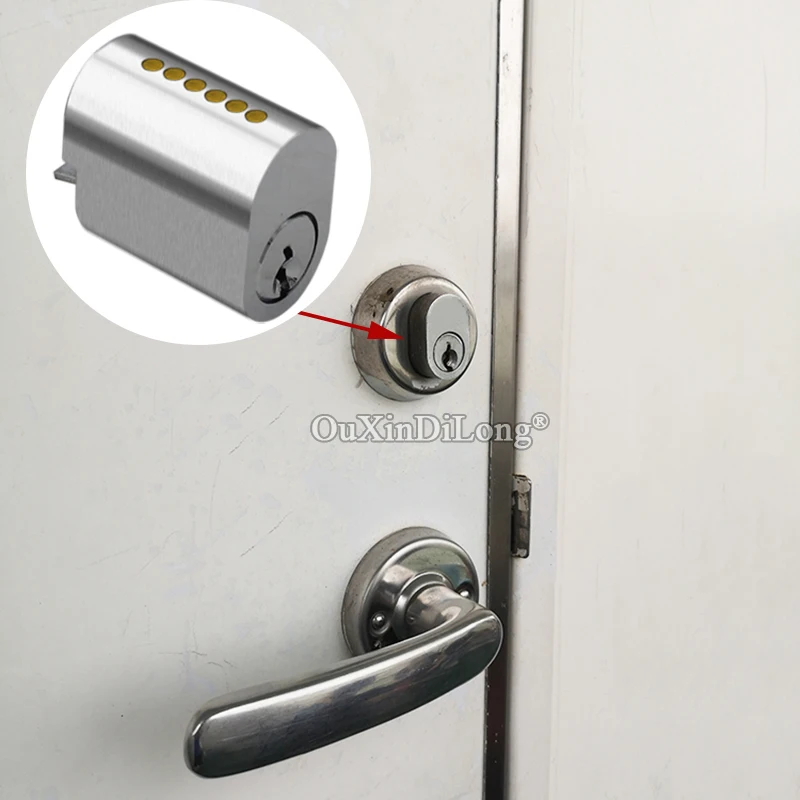 العلامة التجارية الجديدة 5 قطعة الصلبة النحاس البحرية مقاومة للحريق قفل الباب اسطوانة البحرية معدن الحديد قفل الباب الأساسية قفل غال استبدال أجزاء #6