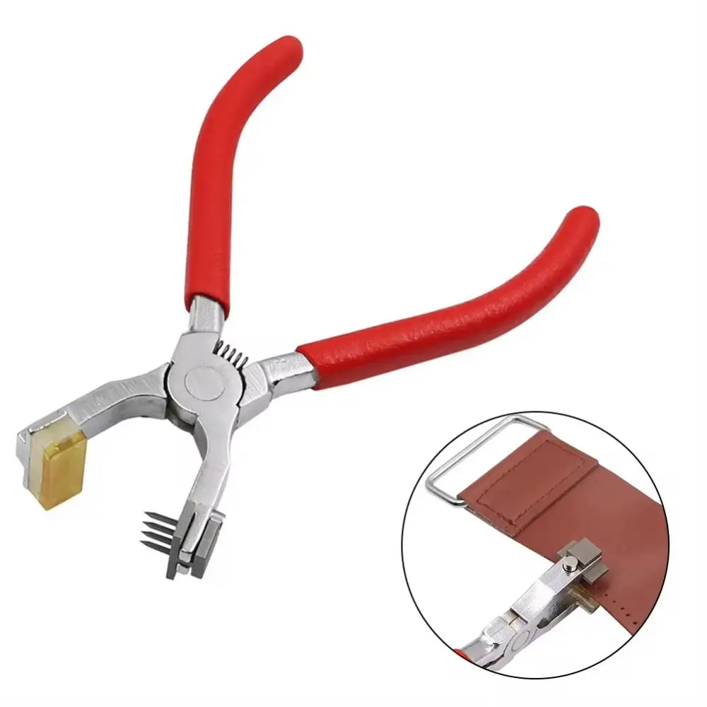 Pricking Iron 4mm Hole Punch Pliers Spacing 2/4 Teeth Carbon Steel Rhombus Leather Hand Pliers Multifunctional Creative