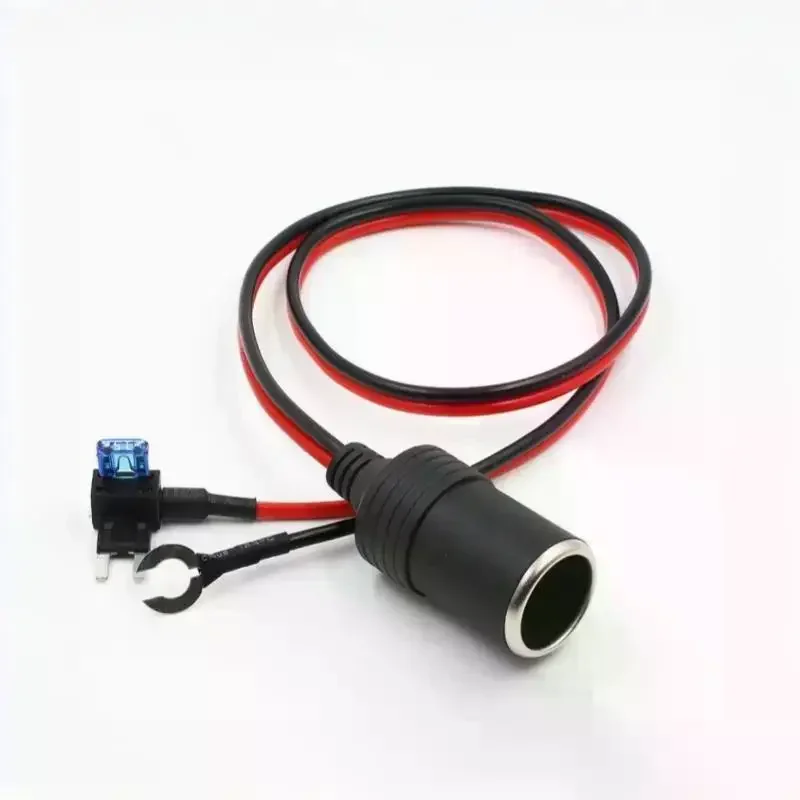 1Pcs Connector Adapter Cable Fuse Medium Mini Micro 32V Metal Car Cigarette Lighter Charger Cable Female Socket Plug