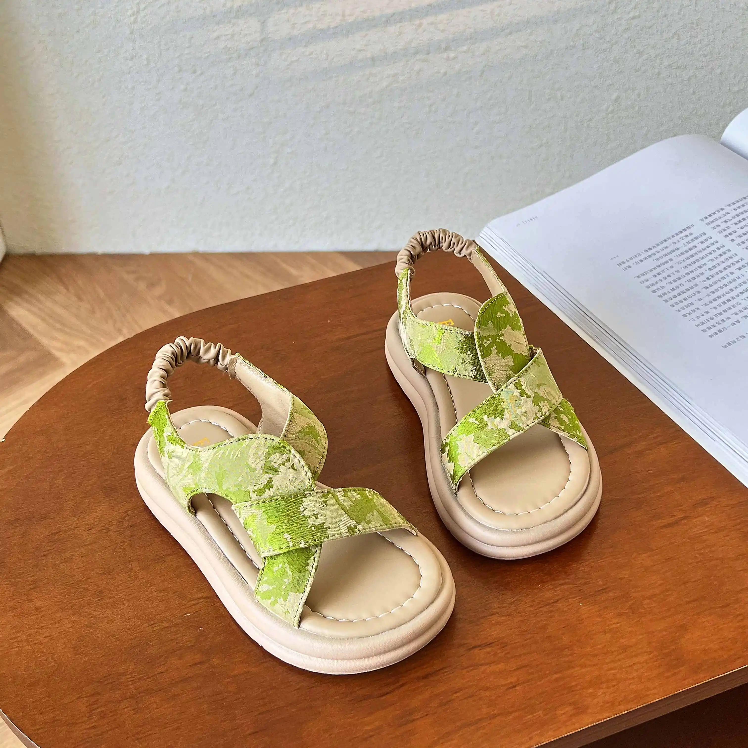 

2025 New Hot Sale Ladies Shoes Elastic Band Women's Sandals Fashion Printing Casual Comfortable Summer Open Toe Platform Sandals