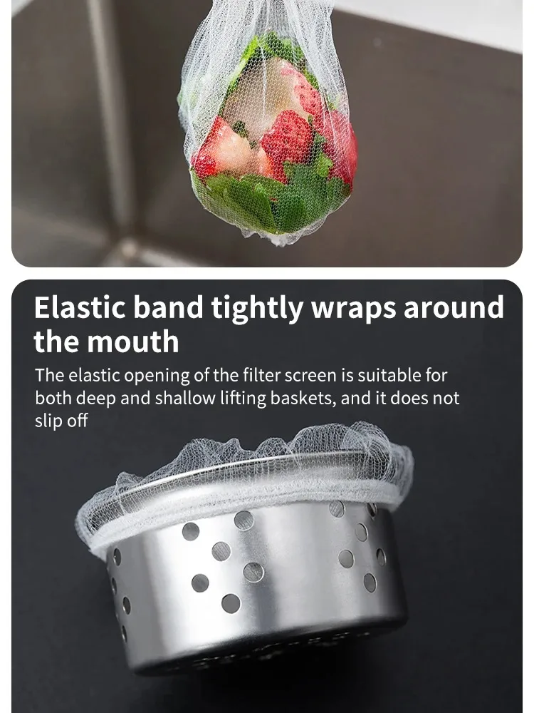 200 Pcs Detachable Sink Strainer Filter Counter Spandex Polyester Drainers Draining Net