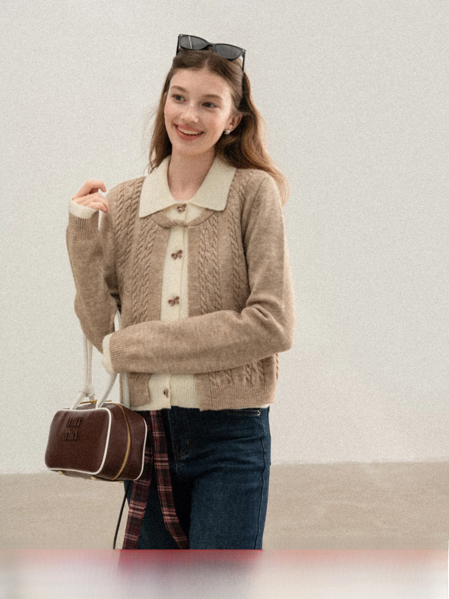 

Корейский вязаный свитер-кардиган для женщин, осенний дизайн, в университетском стиле, с открытым передом, теплый, с длинными рукавами