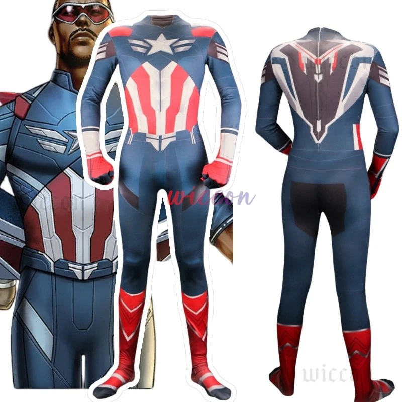 

Fantasia Captain Steve Cosplay Costume America Disguise for Adult Men Clothes Superhero Outfits Halloween Carnival Party Suit