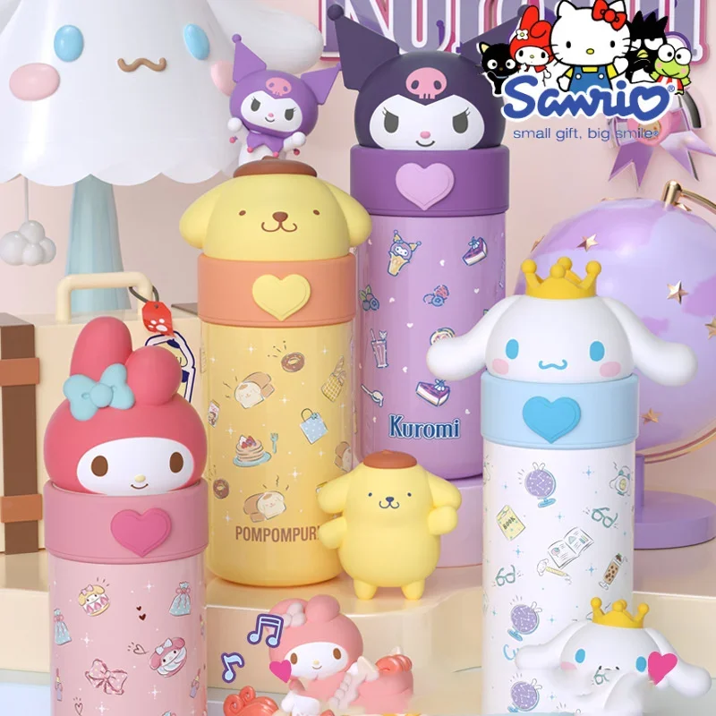 

Портативная чашка для воды 350 мл Sanrios Kawaii My Melody Cinnamoroll Kuromi Purin Dog мультяшный аниме термос чашка милая девочка детские подарки