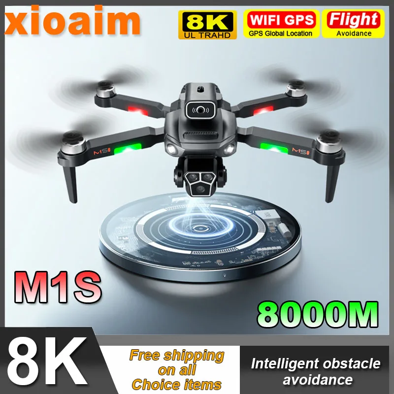 

For Xiaomi M1S Drone 8K WIFI Three HD ESC Camera Obstacle Avoidance Aerial Photography Brushless Motor RC Foldable Quadcopter