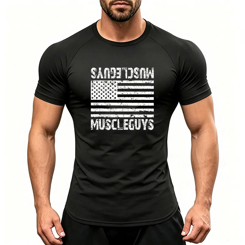 Men's Breathable Running T-Shirts Quick Dry Moisture Wicking Short Sleeve Sports Tee Slim Fit Gym Workout Tops