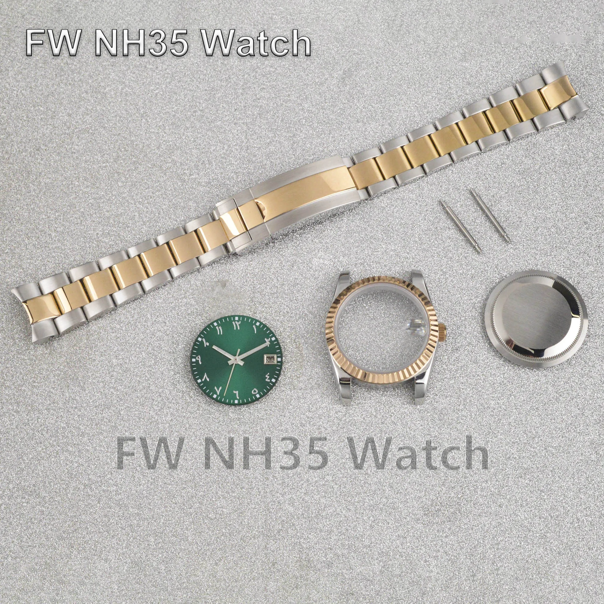 NH35 Case Bracelet Dial Hands DIY Watch Parts Repair Tool 36mm/39mm Case for Datejust fit NH34/NH35/NH36 Automatic Movement