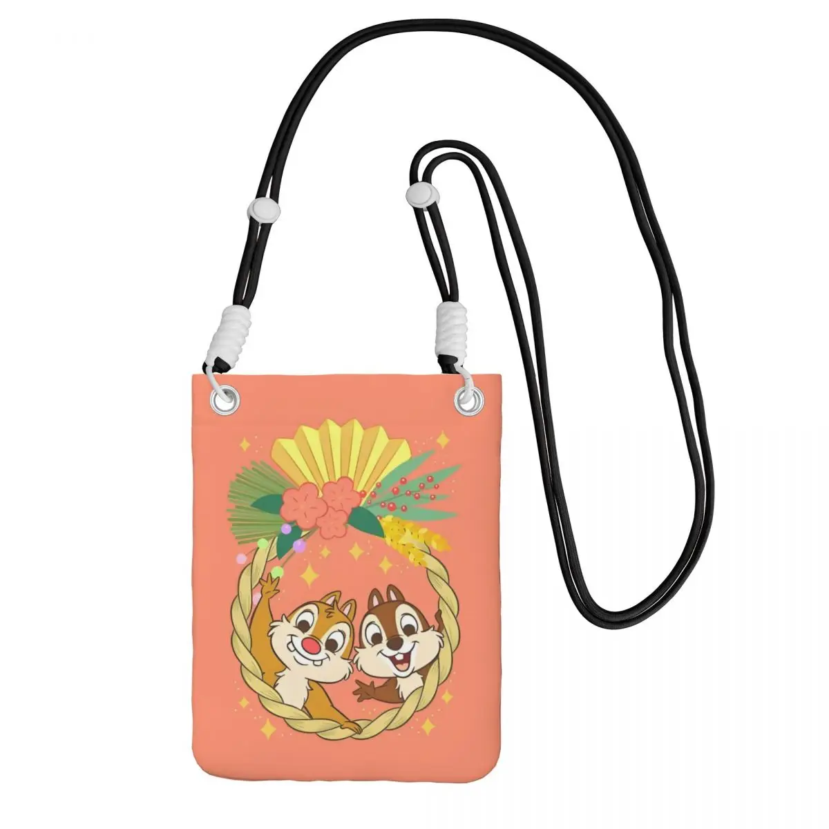 

Custom Chip 'n' Dale Carry A Mobile Phone Bag Diagonally Women Men Squirrel Cartoons Mobile Phone Bag Hiking Phone Money Pouch