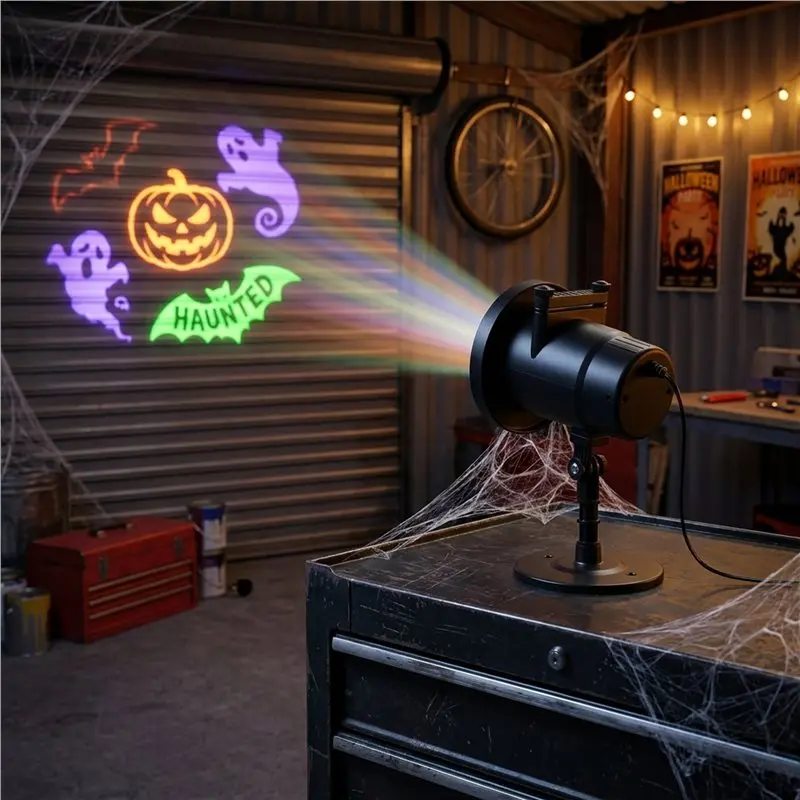 ABHI-Halloween Ghost Projection Lamp Outdoor For Yard Garden Halloween Projector Lights Projector Light EU PLUG