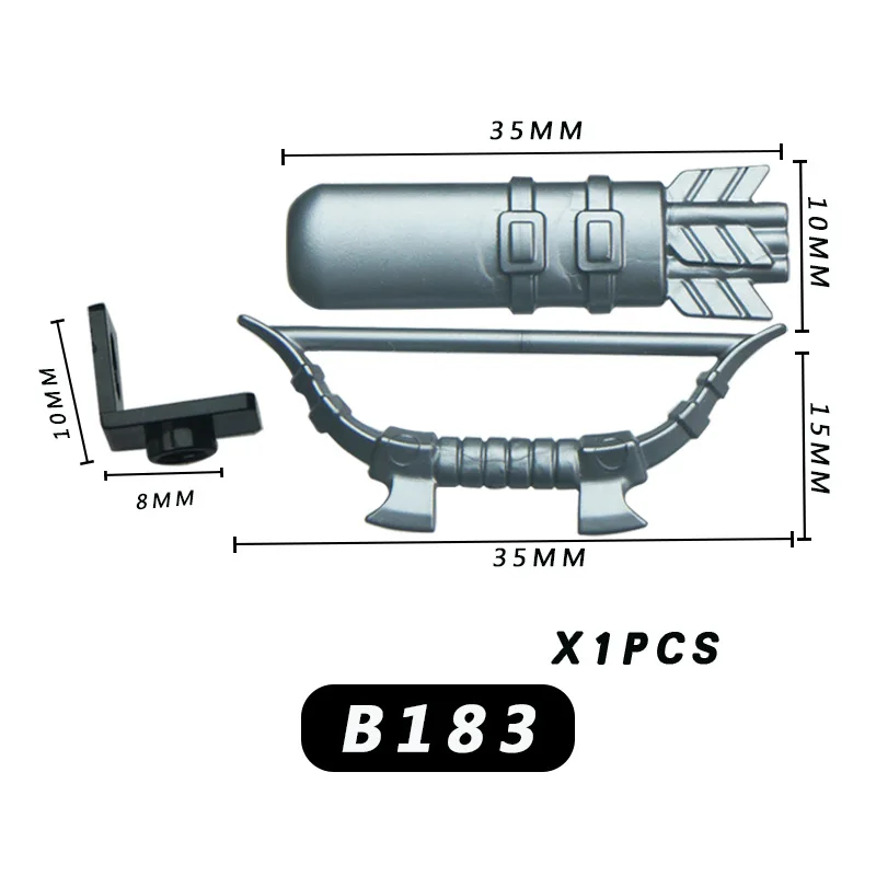 5 pçs idade média arco e besta acessórios blocos de construção modelo tijolos mini figuras brinquedo ação presente para crianças