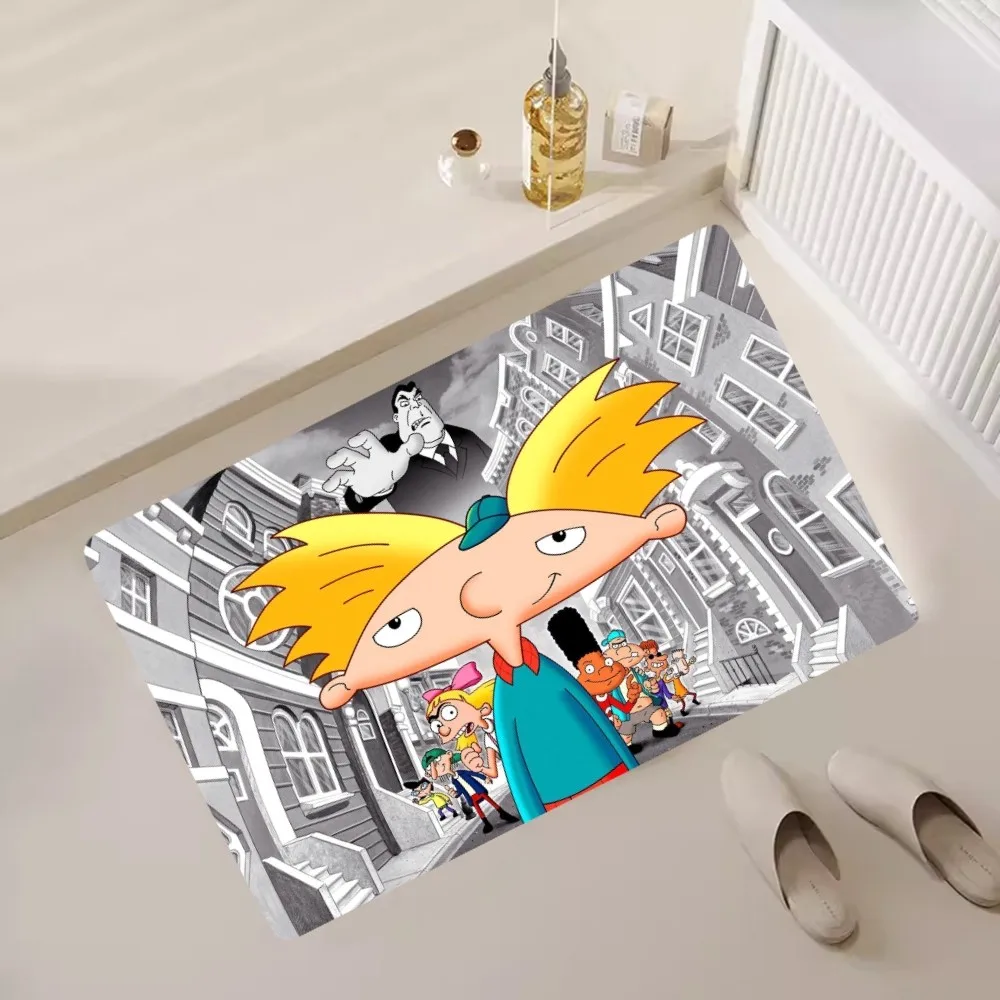 H-Hey Cartoon A-Arnold Floor Mat Bedroom Kitchen Door Bath House Super Absorbent Foot Non-slip