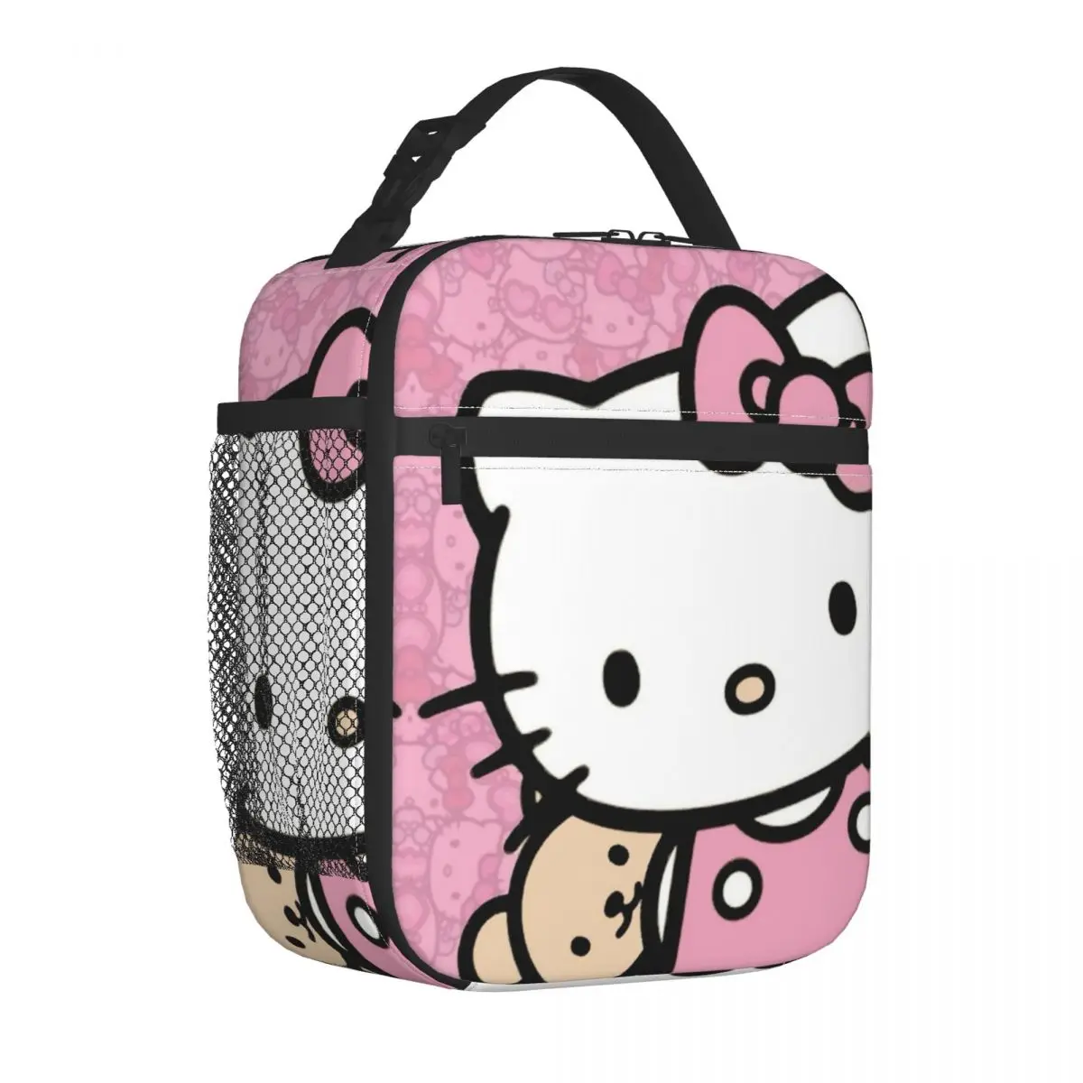 Cute Hello Kitty A Friend To All Insulated Lunch Bag Cooler Bag contenitore per pasti Tote Lunch Box ad alta capacità sacchetti per la conservazione