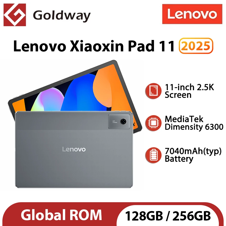레노버 샤오신 패드 2025 11인치 태블릿 128GB 256GB 롬 MTK 치수 6300 2.5K 디스플레이 7040MAH 배터리 울트라 HD 돌비 애트모스