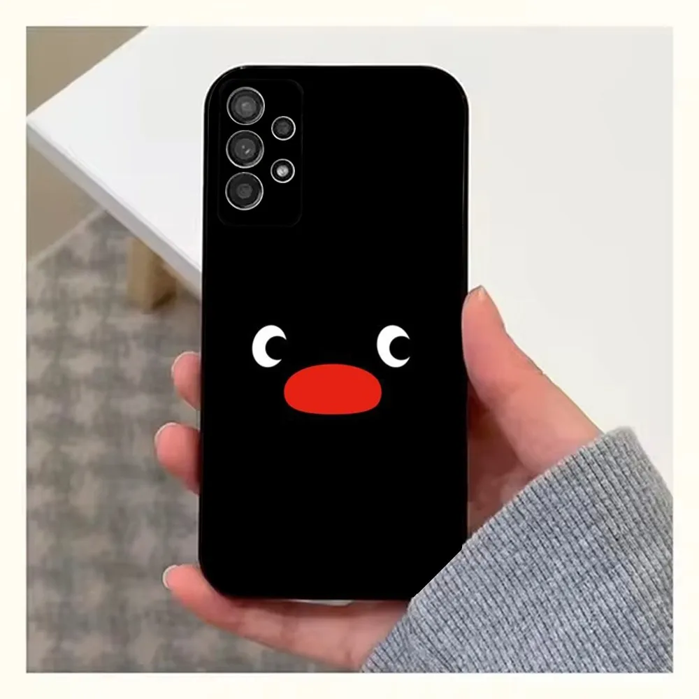 Cartoon Pingu Penguin Phone Case For Samsung S25,S24,S23,S22,S20,S21,S10,Ultra,Plus,Lite,FE,Soft Silicone Black Cover