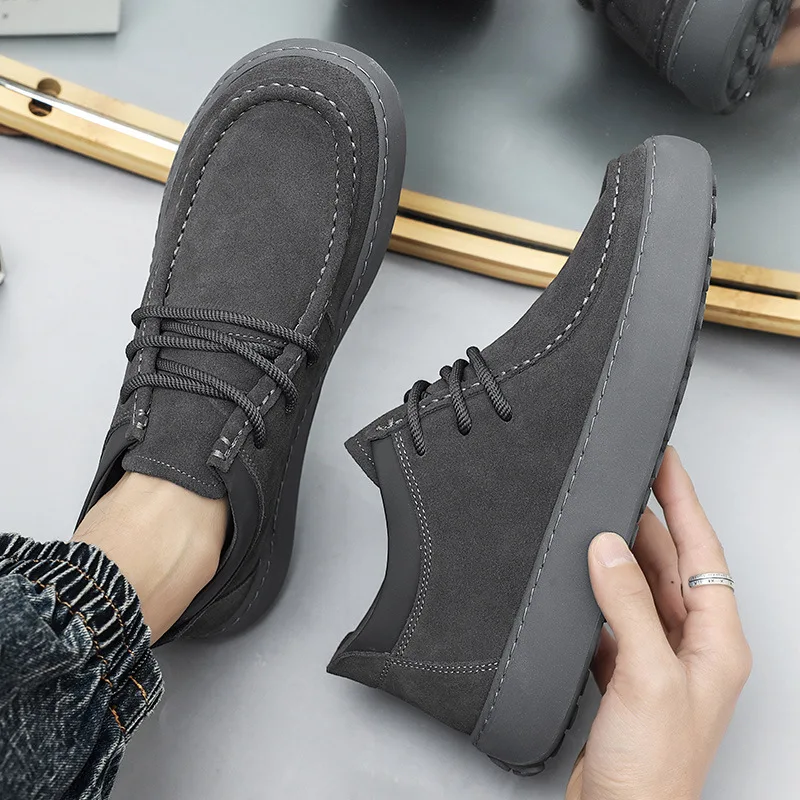 New Vintage High Quality Cow Suede Men Casual Shoes Real Leather Dress Loafers Luxury Designer Shoes Shoes for Men Sneakers