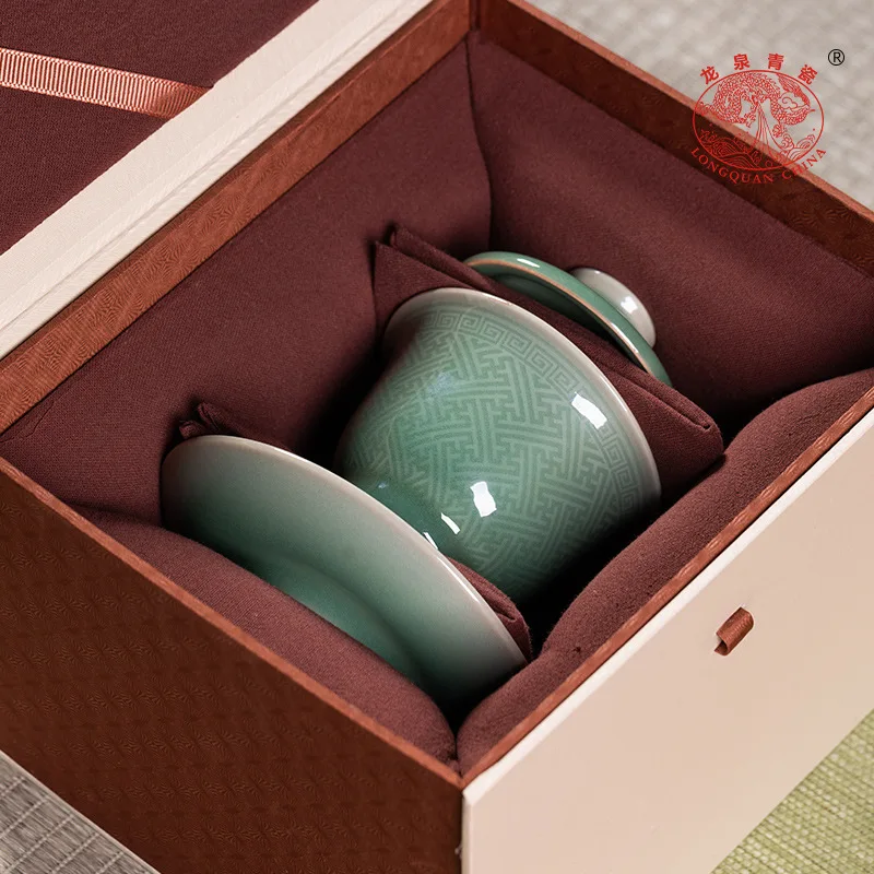 

High Quality Celadon Gaiwan Gaiwan Tea Cup Tea Bowl Ceramic Single Large Non-Scalding Set Household Cups