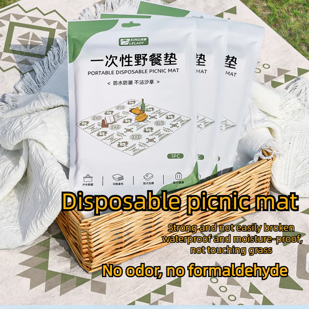 

Disposable Picnic Mats Portable Plastic Outdoor Camping Mat Waterproof Oil-Proof Plaid Tablecloth