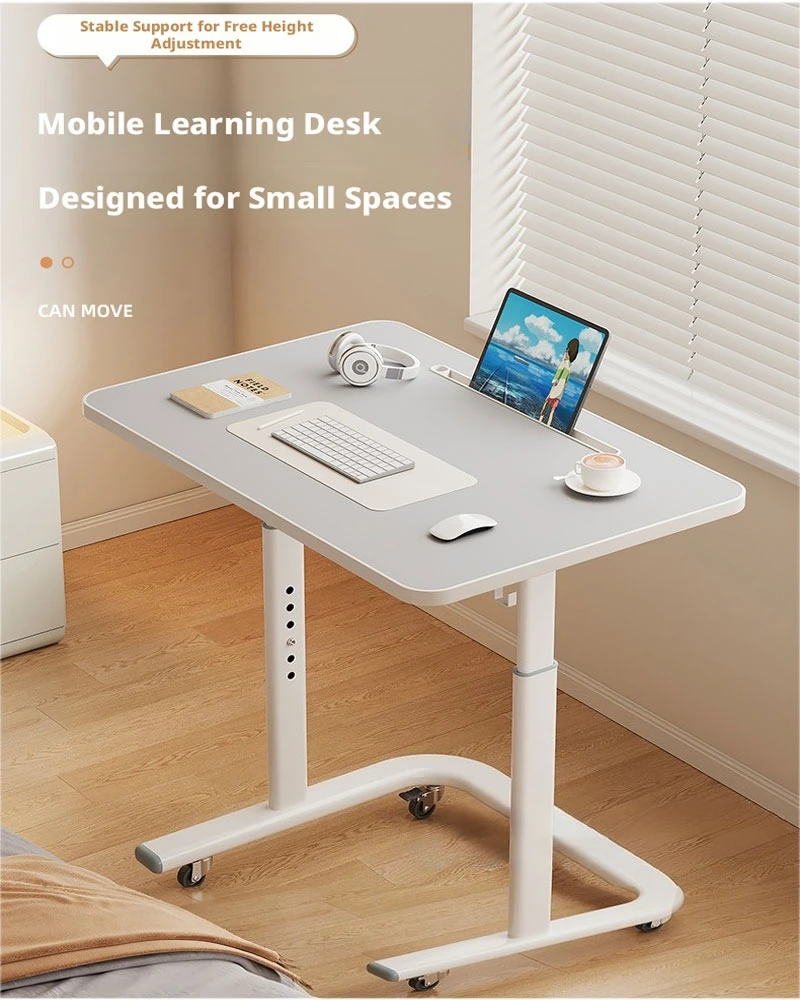 Adjustable Mobile Laptop Desk for Bed Sofa Study Table with Wheels