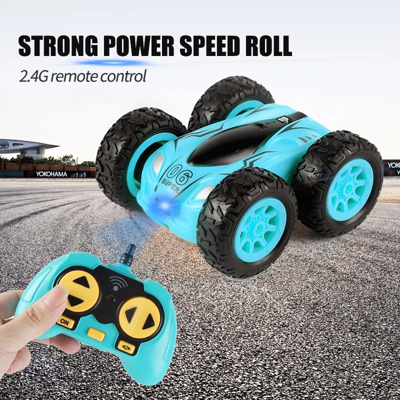 

Car drift double-sided stunt car 360 degree rotation rolling high-speed car lighting children's mini remote control car toy gift