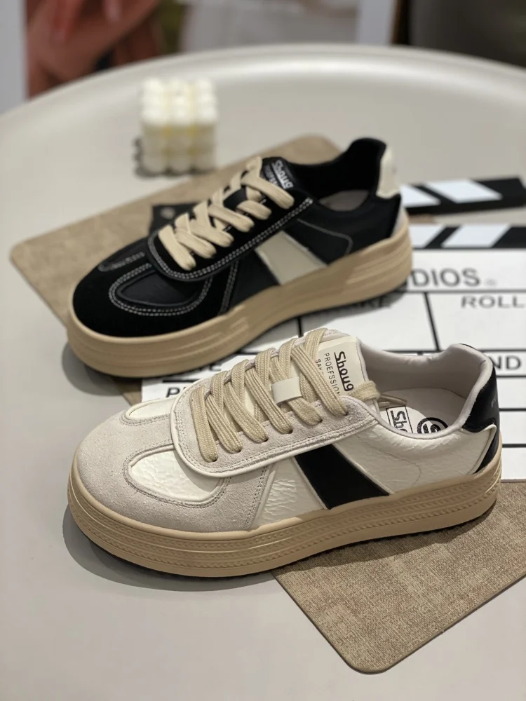 

Повседневная женская обувь Dequan oes, новинка 202, цветная блузка, легкая обувь с круглым носком, удлиняющая обувь для отдыха, бега...