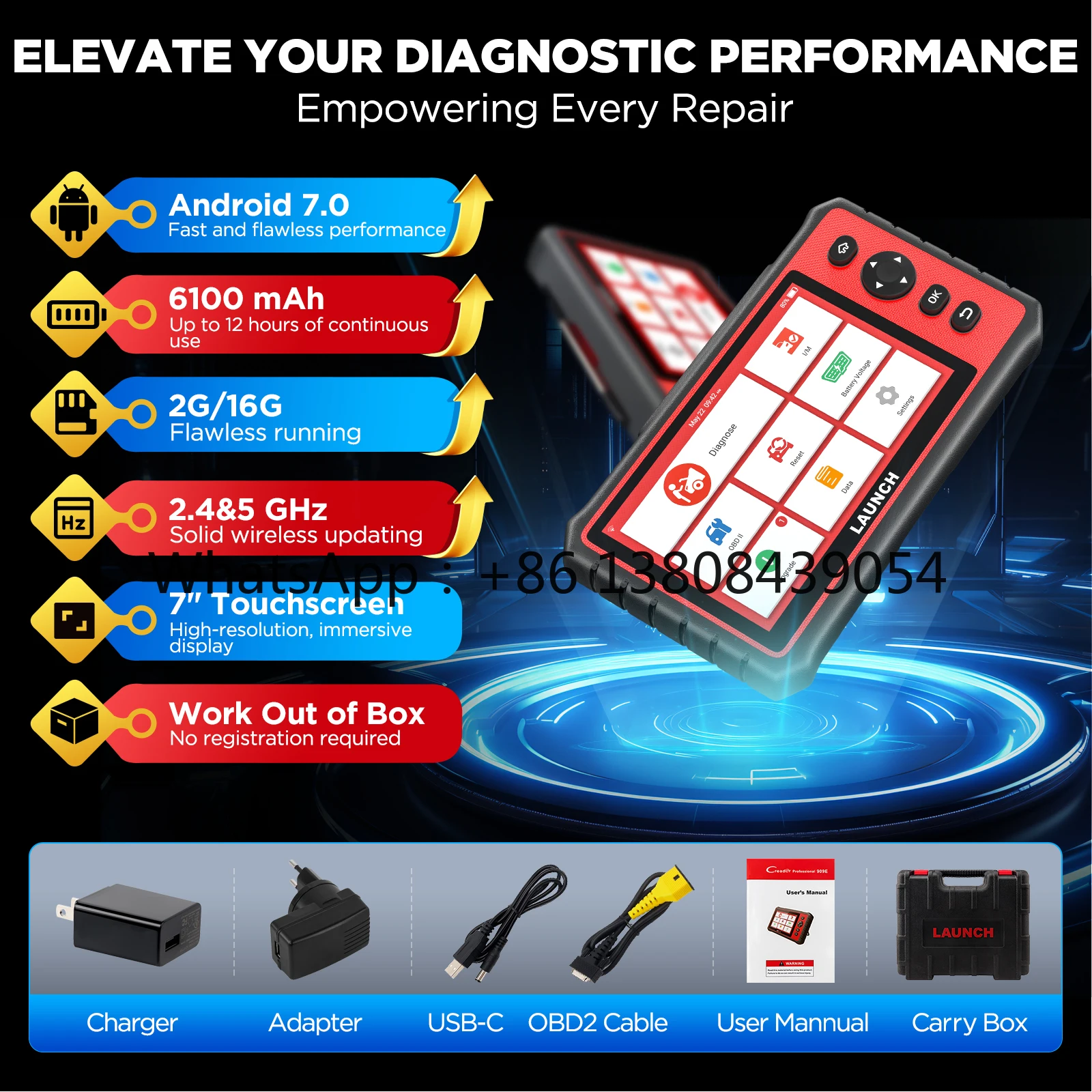X431 CRP909E Professional OBD2 Scanner EPB SAS SRS Oil Reset Auto Diagnostic All System OBD 2 Automotive Vehice Tools