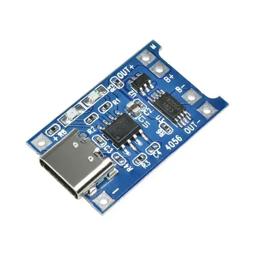 10PCS TP4056 Lithium Battery Charger Module Type-c USB 18650 Charging Board with Dual Protection Functions 4.35-6V 1A Module