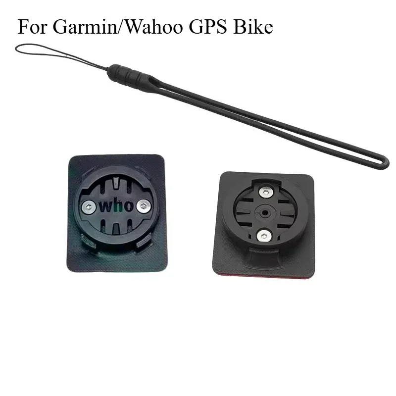 For Garmin/Wahoo GPS Bike Computer Top Tube Mounted Adhesive Fixing Base 3D Printed Extension Bracket with 190mm Safety Lanyard