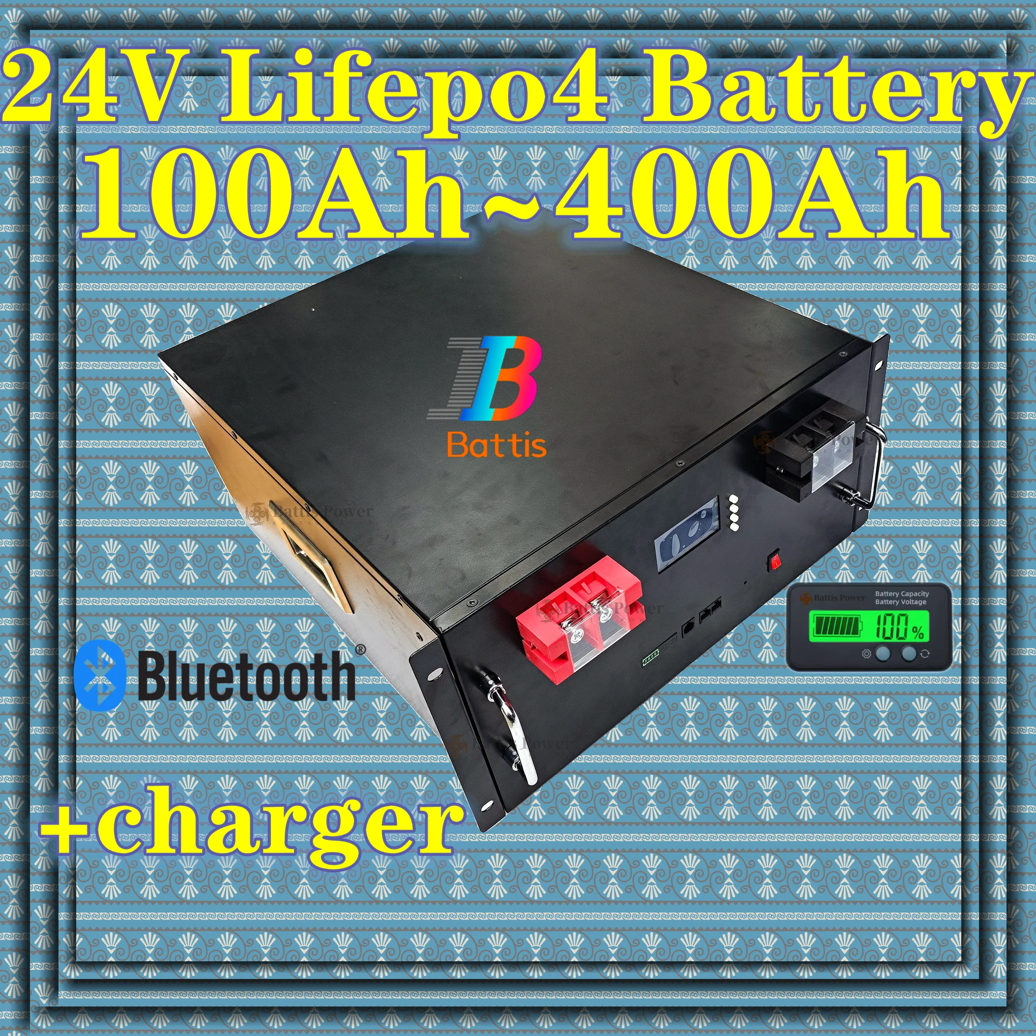 

Аккумулятор Battis power 24 В Lifepo4 100 Ач ~ 400 Ач с RS485 RS232 для инвертора солнечной системы teswatts 2 кВт 5 кВт