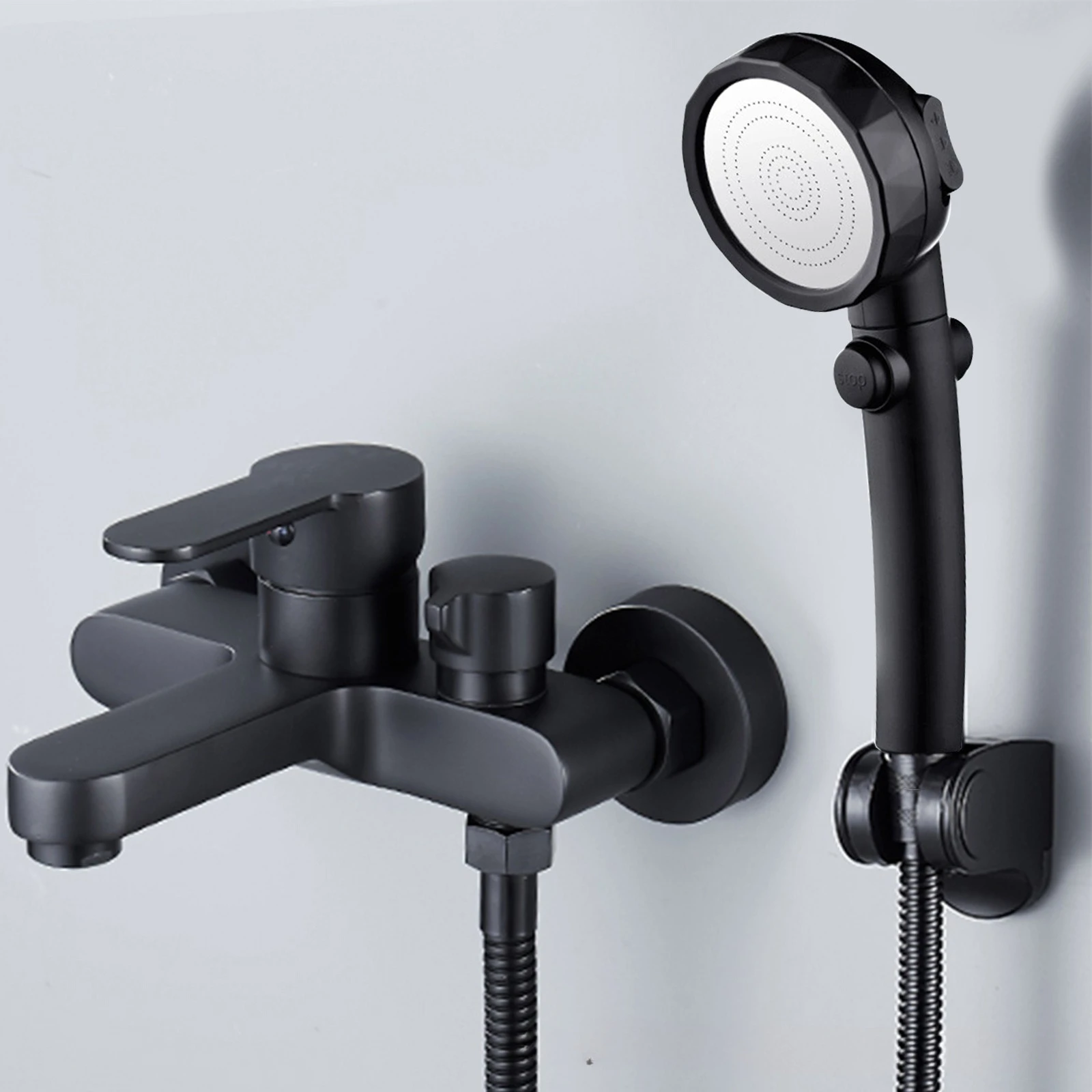 

Смеситель для ванны, черный смеситель для душа, смесительный клапан, тройной смеситель с боковым отверстием, смеситель для горячей и холодной воды, аксессуары для ванной комнаты