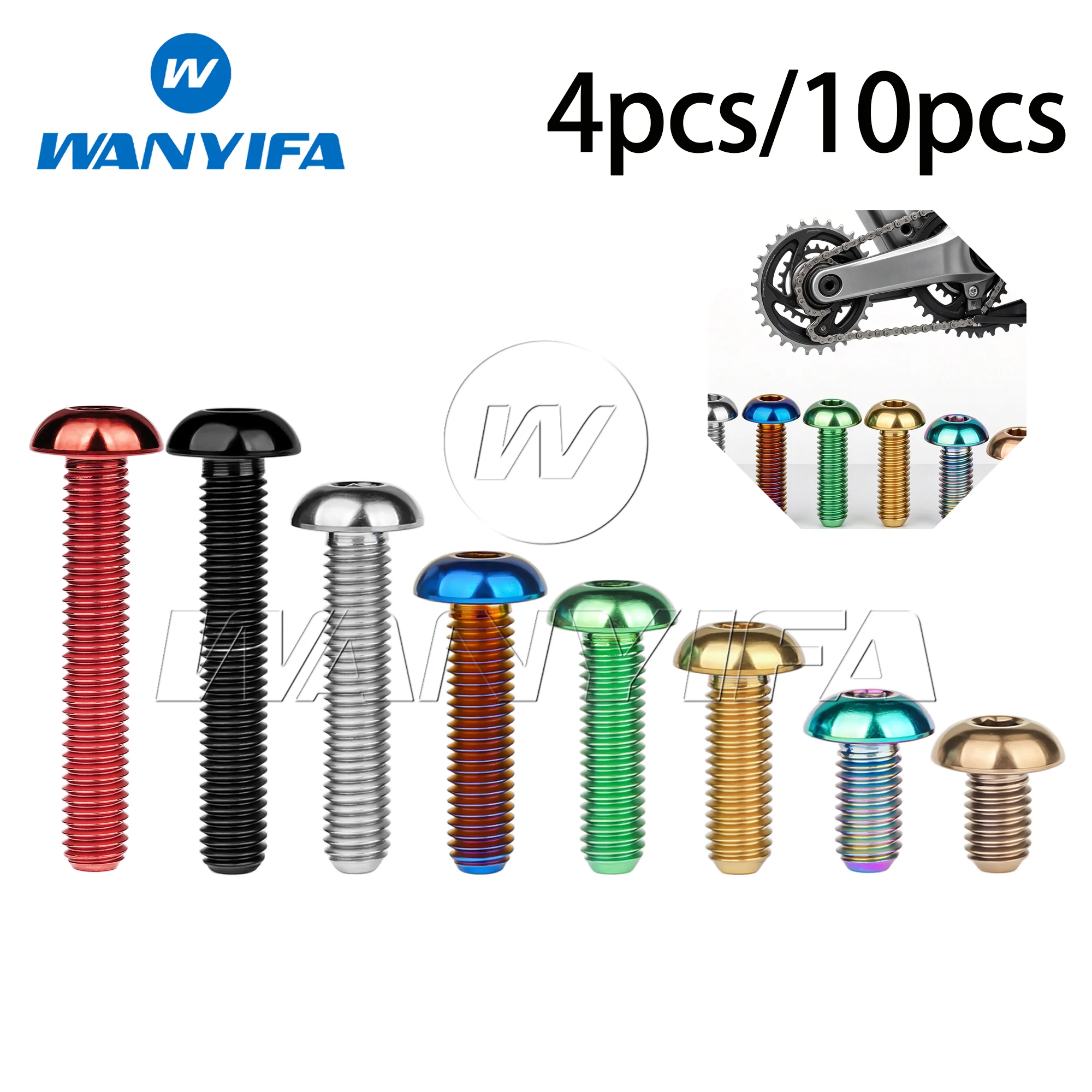Wanyifa Titanium Bolts M8x15/20/25/30/35mm for Motorcycle Fasteners  Hexagonal Half Round Head  4pcs/10pcs