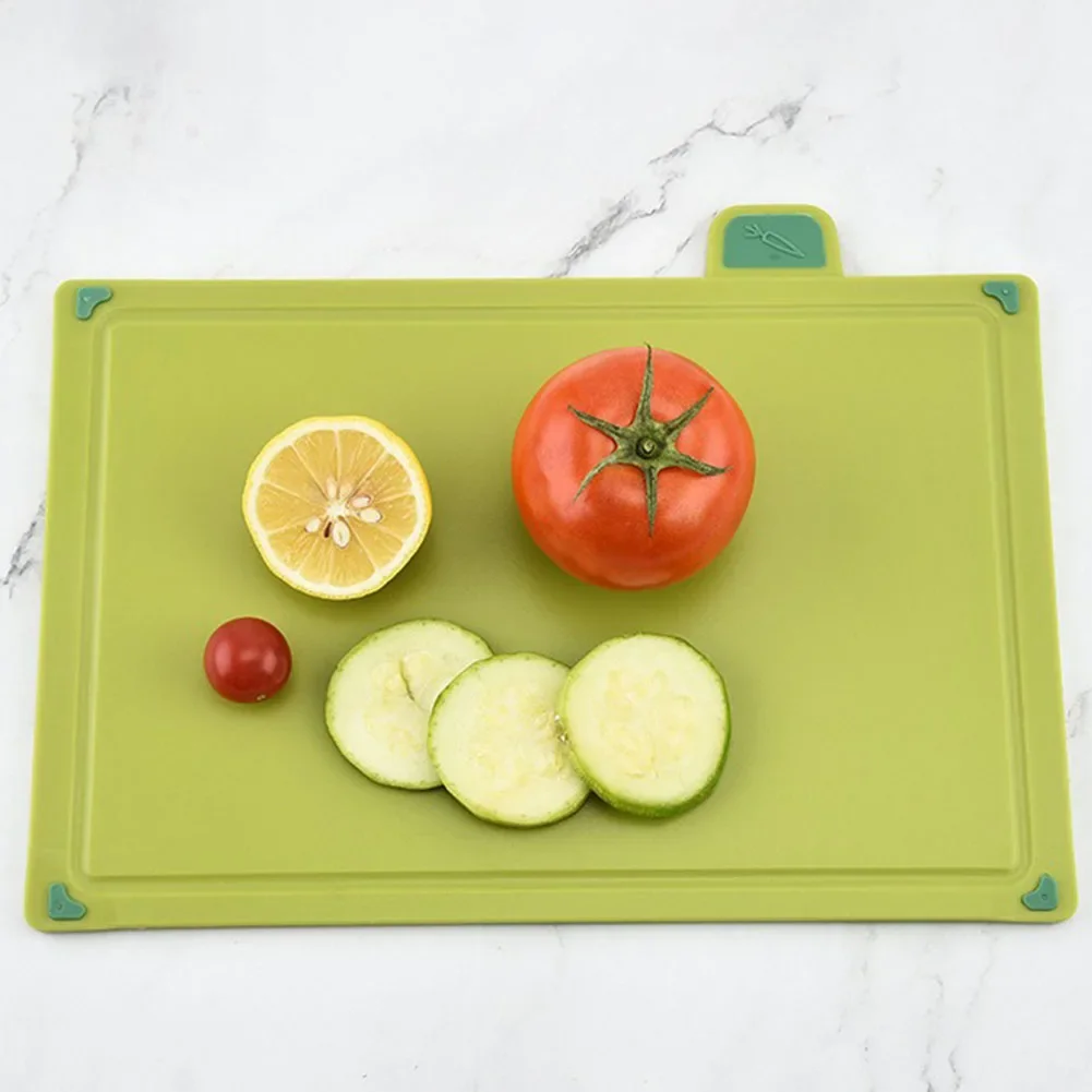 4Pcs Color-Coded Plastic Cutting Board Set With Storage Stand Thicker Chopping Board Set Slip-Resistant Design