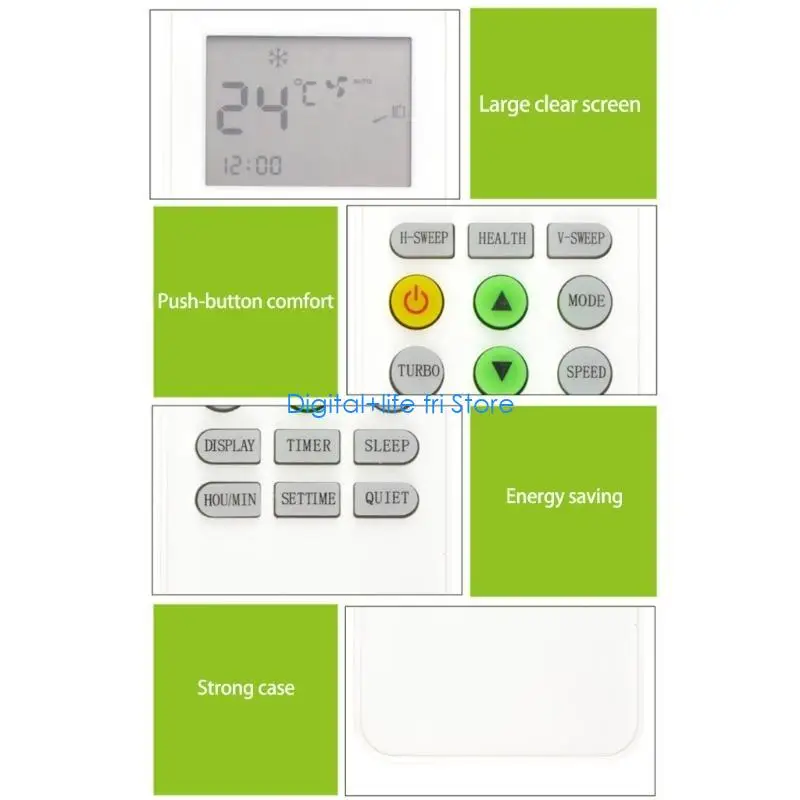 E06D Controlled Remote Controller KKG12A-C1 Air Conditioner Remote Substitute for Changhong ONAX Repair Part