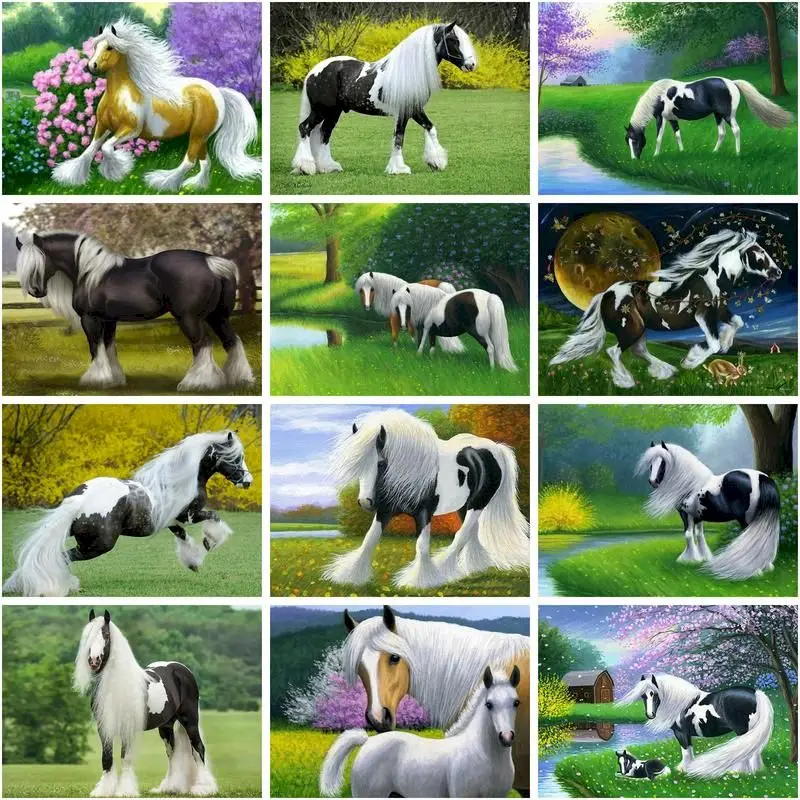 

CHENISTORY 5d Full Diamond Painting Horse Diamond Mosaic Animal Embroidery Personalized Gift Decoration For Home