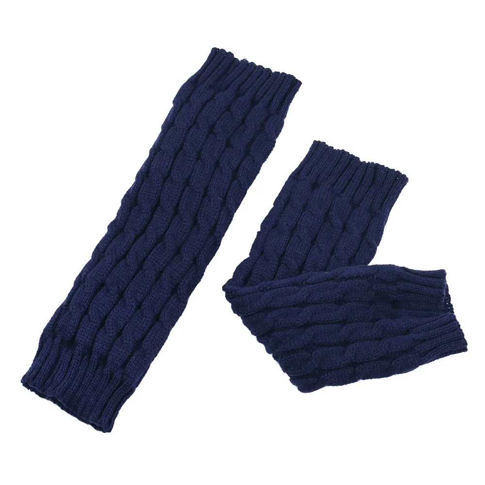 

Knitting Women Leg Warmers Twist Pattern Double-Layered Pile Long Socks Thicken Warm Fleece-Lined Winter Boot Socks