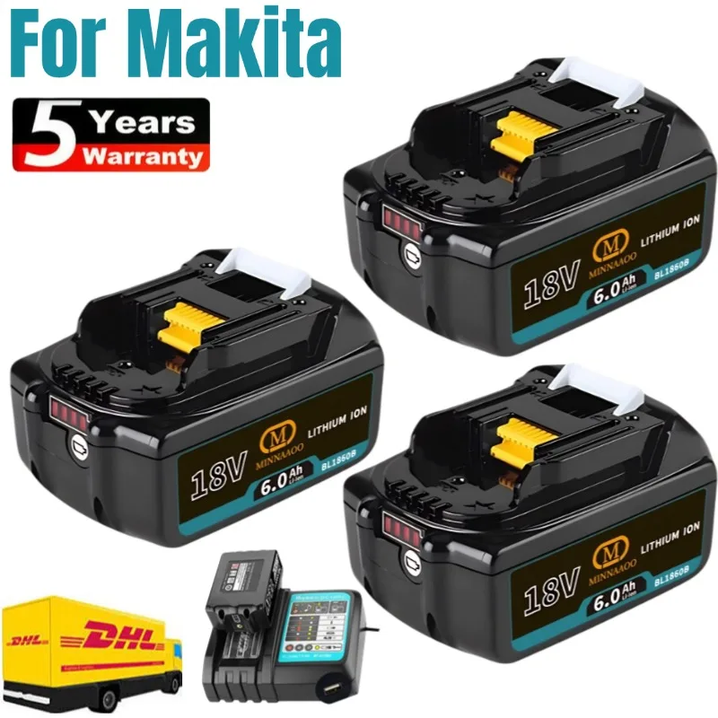 

NEW Original For Makita 18V Battery 6Ah Compatible with DDF487 BL1880 LXT400 Power Drills