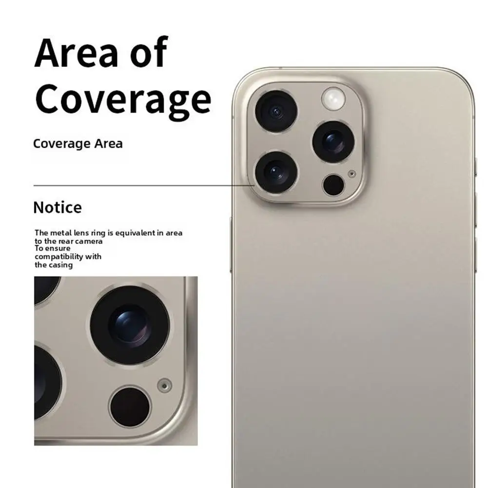 For IPhone 16 Pro Max Metal Camera Lens Protector For IPhone 16 Pro Alloy Back Lens Case No Glass Lens Cover Cap Accessories image 2