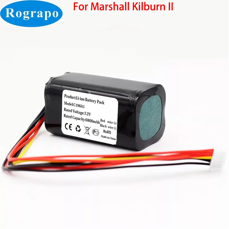 New 7.2V 6800mAh C196A1 Battery For Marshall Kilburn II V2 7252-XML-SP 2 Gen Bluetooth Speaker 7-wire Plug