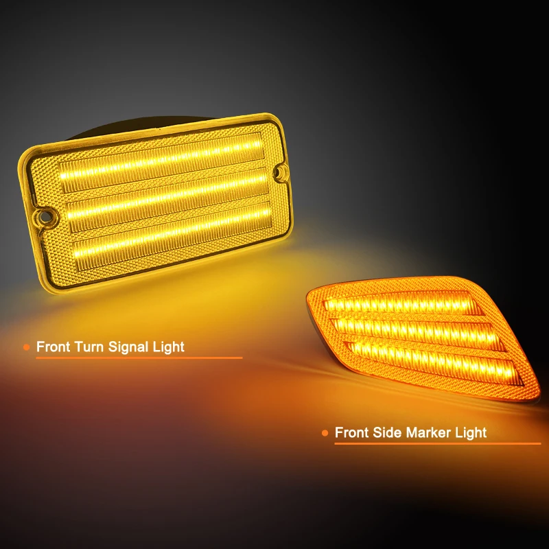 4 Buah Lampu Amber Depan Lensa Bening Lampu Sein LED Lampu Sein Samping untuk Jeep Wrangler TJ 1997 1998 1999 2000 2001-2006