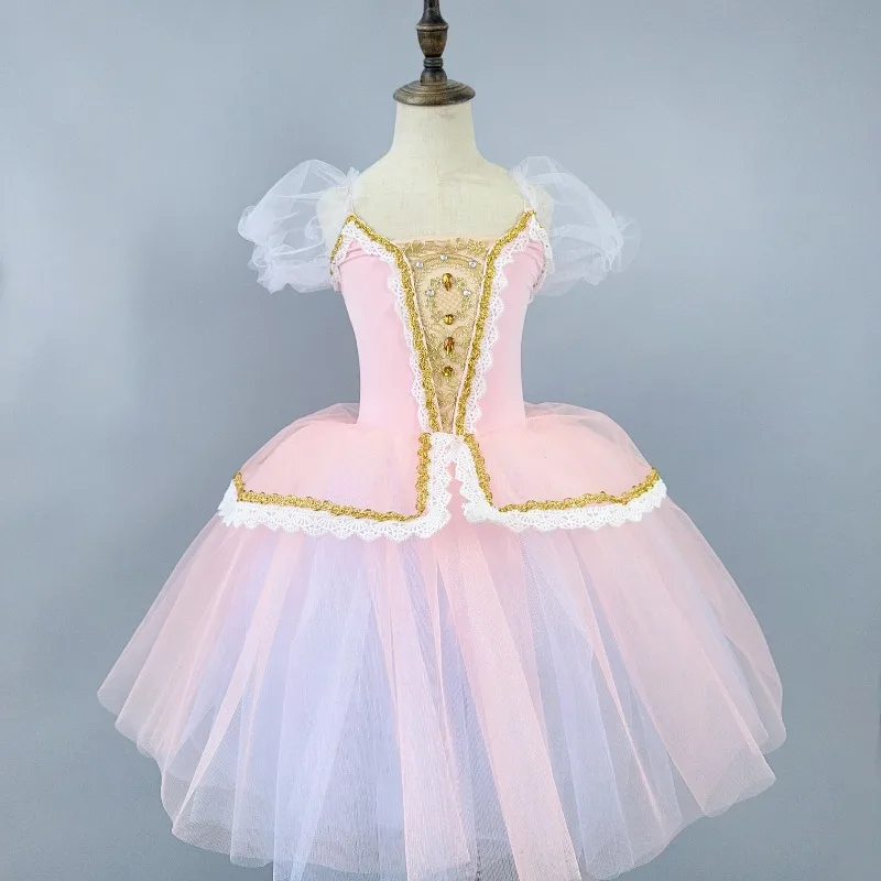 المهنية الباليه توتو فستان الفتيات الاطفال راقصة الباليه زي حفلة الباليه أزياء رقص في سن المراهقة الفتيات قاعة الرقص ملابس الباليه الاطفال #3