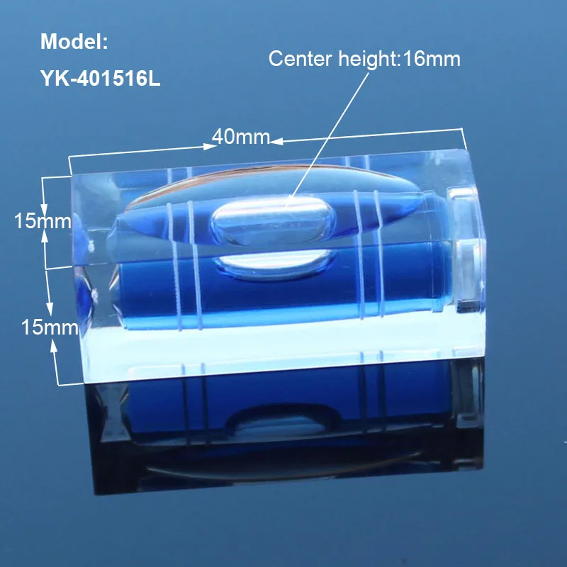 Blue Convex Surface Enlarged Long Square Column Spirit Level Bubble Rule DIY Maintenance Accessory 1Piece