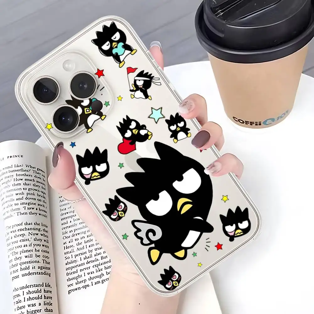 Custodia per telefono carina B-Badtzs-M-Marus per IPhone 17 16 15 14 Plus 13 12 11 Pro Max Cover posteriore per telefono Cover antiurto trasparente