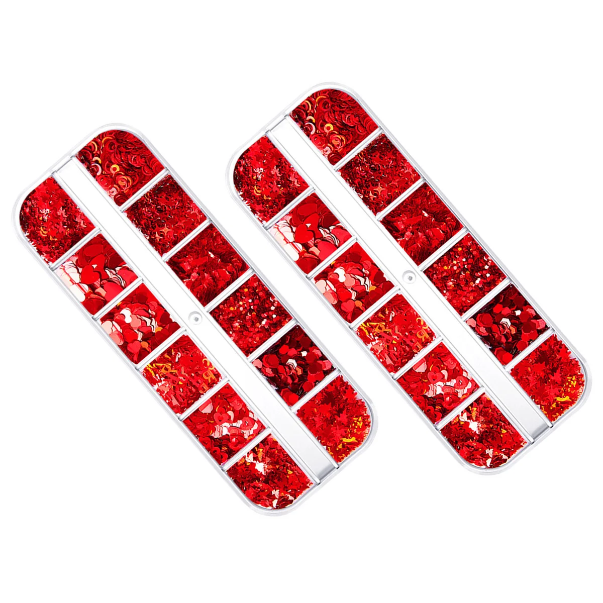 2 Boxen rotes Herz Nagel Pailletten Valentinstag DIY Maniküre Dekor Glitzer Kunst Aufkleber Nagel Konfetti Make-up Pailletten