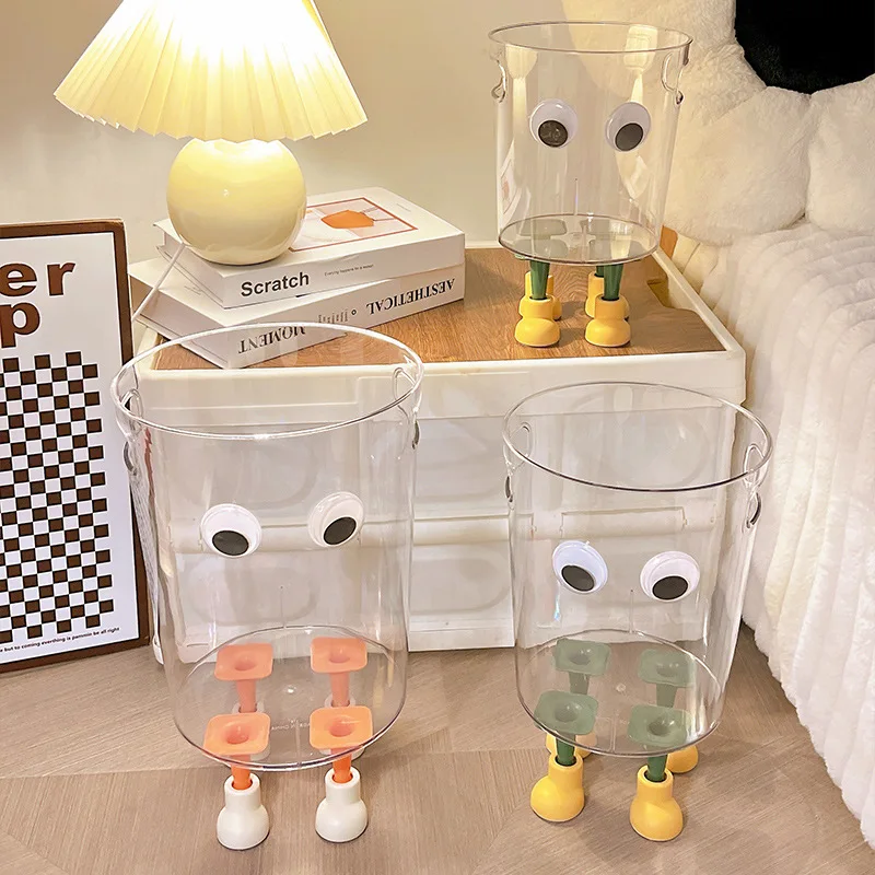 Creative Home Ins Garbage Bin Bedroom Living Room Garbage Bin Transparent High Appearance Cute Healing Household Garbage Bin