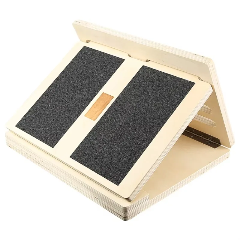 Wooden, calf stretcher tilted balance board