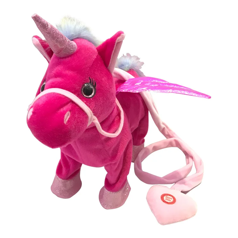 35cm Funny Electric Walking Unicorn Plush Toy Stuffed Animal Toys Electronic Music Unicorn Toy Christmas Gifts